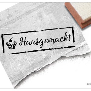 Sello HECHO EN CASA con sello de etiqueta de cupcake, sello de texto para tarjetas, etiquetas de regalo, etiquetas caseras, cocina, cocinar, hornear