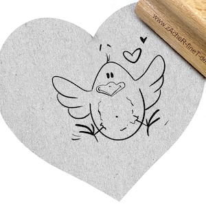 STEMPEL KÜKEN mit HERZ - Motivstempel zum Basteln und Ausmalen, Osterstempel für Karten und Geschenkanhänger  von zAcheR-fineT