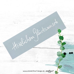 Vielseitige Schablone - Herzlichen Glückwunsch Line - für Textilgestaltung, Malerei und Backen, geeignet für Kartendesign
