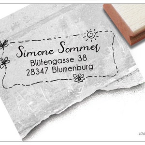 Adressstempel personalisiert LIBELLEN - Adress Stempel, Familienstempel, Holzstempel oder Automatikstempel individuell, Geschenk, Absender
