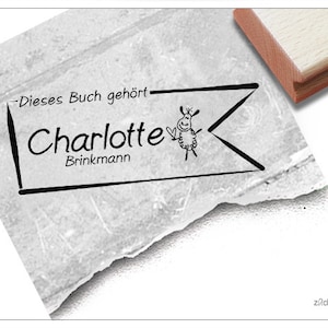 Timbro individuale Ex Libris PECORA come banner, personalizzato con nome, timbro in legno o timbro automatico, regalo per bambini