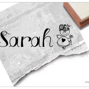 Individueller Namensstempel PRINZESSIN, Kinderstempel personalisiert mit Namen, Holzstempel o. Automatikstempel, Geschenk für Kinder