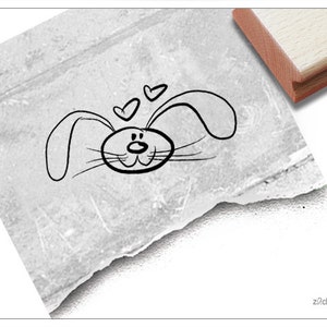 Stempel Osterstempel Hase, Osterhase - Tierstempel zu Ostern, Geschenk für Kinder, Basteln, Karten u. Geschenkanhänger, Osterdeko, Scrapbook