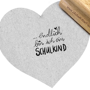 Stempel Eindelijk ben ik een SCHOOLCHILD - tekststempel, handschrift, voor kaarten, school, schoolinschrijving, decoratie, cadeaulabels