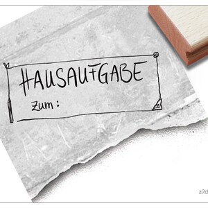 Stempel Lehrerstempel HAUSAUFGABE ZUM: Handschrift - Textstempel als Schild, Schule, Schulheft, Motivation, Kinder, Schulstempel für Lehrer