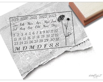 Eeuwigdurende kalenderstempel met vintage bloem - Eeuwigdurende kalender - Kalenderstempel - Afsprakenstempel - Save the Date - Plannerstempel - Bullet Journal