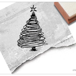 Stempel Weihnachtsstempel WEIHNACHTSBAUM im Doodlelook - Motivstempel zu Weihnachten, Karten, Geschenkanhänger, Geschenk, Weihnachtsdeko