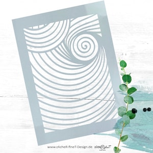 Wiederverwendbare Schablone - Spirale IN  - Musterschablone für Textilgestaltung, Malerei und Backen, Hobby und Beruf - DIN A6 bis DIN A3 -