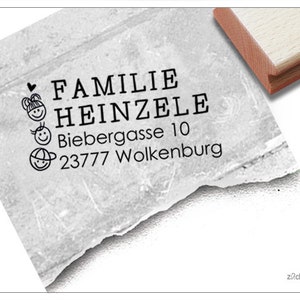 Timbro indirizzo personalizzato FAMIGLIA personalizzabile - timbro indirizzo, timbro famiglia, timbro in legno o timbro automatico personalizzato, regalo