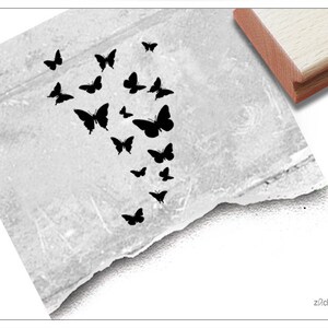 Tampon animal papillons dans un essaim - tampon à motif pour cartes, scrapbooking, journal d'art, bricolage et décoration, cadeau pour enfants