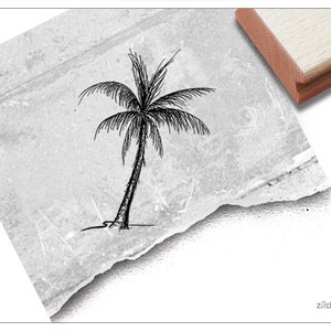 Timbre Caribbean PALM, Beach - tampon à motif pour les vœux de vacances, les cartes et les lettres, le courrier de vacances, le livre photo, le bon de voyage, le scrapbook