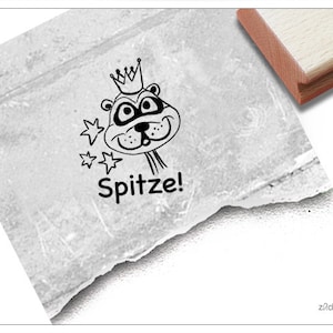 Stempel Lehrerstempel mit Erdmännchen, Spitze! - Stempel für Lehrer, Lob zur Motivation der Kinder, Belohnung, Belobigung, Schulstempel