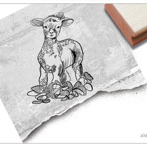 Stempel Osterstempel OSTERLAMM Lämmchen- Tierstempel zu Ostern, Karten, Geschenkanhänger, Geschenk für Kinder, Osterdeko, Basteln, Scrapbook