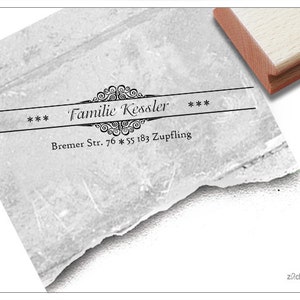 Timbro indirizzo personalizzato VINTAGE III - timbro indirizzo, timbro famiglia, timbro in legno personalizzato, regalo, compleanno, Natale