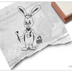 Stempel Osterstempel OSTERHASE Hasen-Junge - Tierstempel zu Ostern, Karten, Geschenkanhänger, Geschenk für Kinder, Osterdeko, Scrapbook