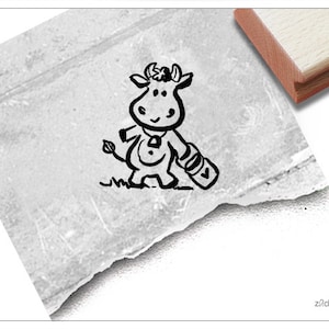 Stempel Kleine Kuh - Tierstempel Kinderstempel Tier Milchkuh Bauernhof - für Kita, Kinderzimmer, Schule, Basteln, Deko, Geschenk für Kinder