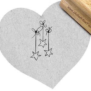 Tampon de Noël étoiles sur un ruban - tampon photo pour Noël pour cartes, étiquettes cadeaux, papier d'emballage, décorations de Noël, artisanat