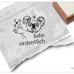 Stempel Lehrerstempel mit Koala, Sehr ordentlich - Stempel für Lehrer, Lob zur Motivation der Kinder, Belohnung, Belobigung, Schulstempel