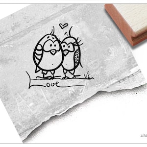 Stempel Eulen mit Love - Tierstempel zum Valentinstag, Liebe, für Karten, Geschenkanhänger, Tischdeko, Gastgeschenk, Fotobuch, Scrapbook