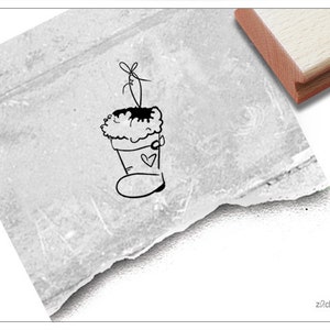 Stempel kerstlaars, kerstlaars - Kerststempel met laars - voor kerstkaarten, knutselen, kerstversiering, plakboek