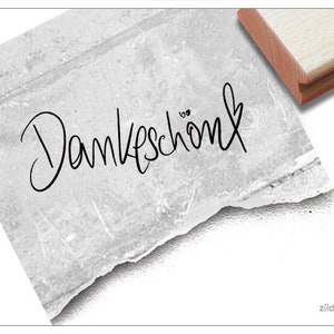 Sello gracias con corazón, escritura a mano - sello de texto para tarjetas, cartas, etiquetas, etiquetas de regalo, acción de gracias, regalo, manualidades, decoración