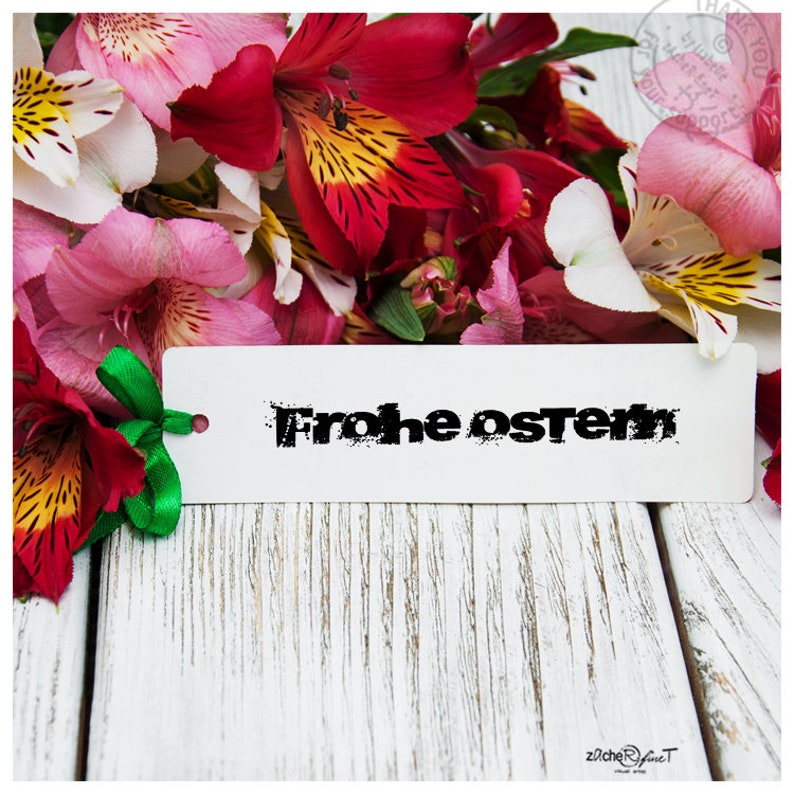 Stempel Osterstempel FROHE OSTERN im Grunge-Look Textstempel zum Osterfest, für Ostergrüße, Karten, Geschenkanhänger, Geschenk, Osterdeko Bild 2