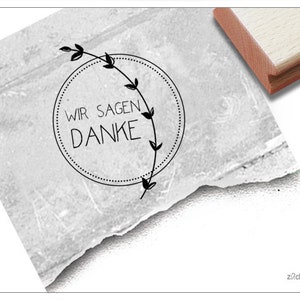 Sello Decimos gracias, con zarcillo - sello de texto para tarjetas, etiquetas y etiquetas de regalo, acción de gracias, regalos para invitados, manualidades y decoración