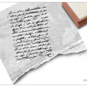 Stempel XL Textstempel Vintage Écriture IV, mit alter Handschrift - Schriftstempel für Scrapbook und Artjournal, Kunst, Deko, Shabby chic