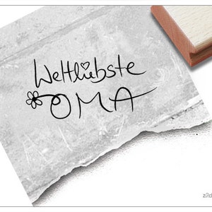 Stempel Weltliebste Oma - Textstempel für Omi, Grandma, Glückwünsche zum Geburtstag, Karten und Geschenkanhänger, Basteln, Deko, Scrapbook