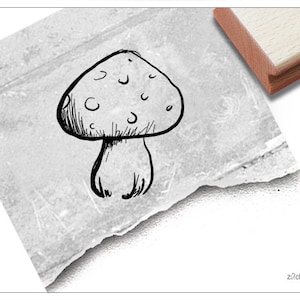 Stempel Motivstempel PILZ Fliegenpilz - Bildstempel für Basteln, Karten, Tischdeko, Kunst, Scrapbook, Herbst-Deko, Geschenk für Kinder