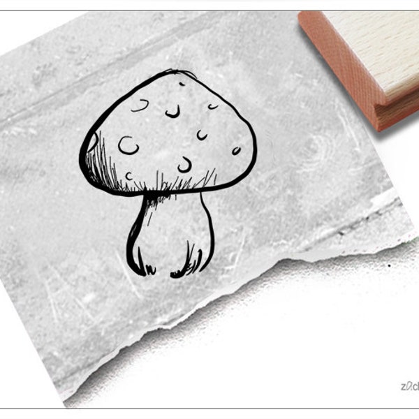 Stempel Motivstempel PILZ Fliegenpilz - Bildstempel für Basteln, Karten, Tischdeko, Kunst, Scrapbook, Herbst-Deko, Geschenk für Kinder