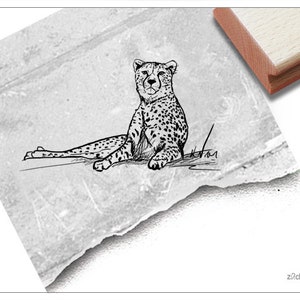 Stempel Tierstempel Gepard - Motivstempel für Karten, Basteln und Kunst, Fotobuch, Scrapbook und Bullet Journal, Schule, Deko, Geschenk