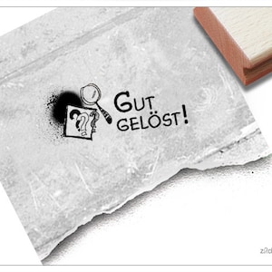 Stempel Lehrerstempel Gut gelöst! Detektiv - Kleiner Stempel für Lehrer, Lob zur Motivation der Kinder, Belohnung, Belobigung, Schulstempel