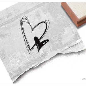 Stempel Herz, Doppelherz - Motivstempel, Herzstempel zum Valentinstag, Hochzeit, für Karten, Einladungen, Tischdeko, Gastgeschenk, Scrapbook