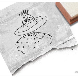Stempel Tierstempel Frosch-König Fred - Kinderstempel für Kita, Kinderzimmer, Schule, Einschulung, Basteln und Deko, Geschenk für Kinder