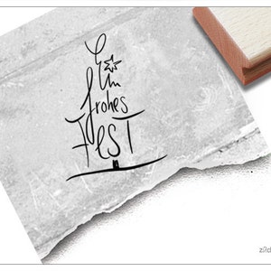 Stempel Ein frohes Fest, Weihnachtsstempel - Textstempel in Handschrift zu Weihnachten, Karten, Geschenkanhänger, Basteln, Weihnachtsdeko