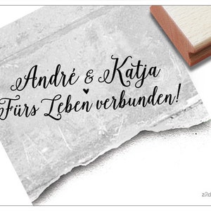 Timbro di matrimonio individuale – connesso per la vita – personalizzato con il tuo nome – regalo per San Valentino, fidanzamento o matrimonio