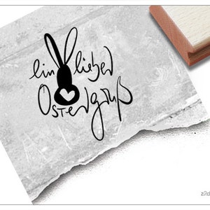 Sello Un querido saludo de Pascua con un conejito - Sello de Pascua, sello de texto para Pascua, para tarjetas y etiquetas de regalo, manualidades, decoraciones de Pascua, álbum de recortes