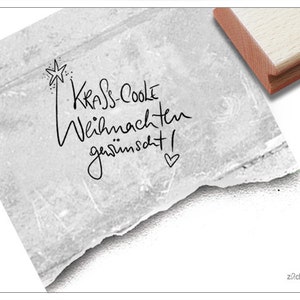 Stempel Krass-Coole Weihnachten gewünscht! - Schriftzug Textstempel Spruch Weihnachtsstempel für Karten, Weihnachtsdeko, Basteln, Tischdeko