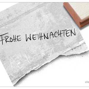 Stempel Weihnachtsstempel FROHE WEIHNACHTEN in Handschrift - Textstempel zum Weihnachtsfest, für Karten, Geschenkanhänger, Weihnachtsdeko