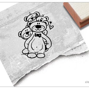 Stempel Tierstempel Bären-Familie - Kinderstempel für Kita, Kinderzimmer, Schule und Einschulung, Geburtstag, Basteln, Geschenk für Kinder