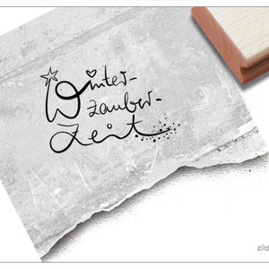 Sello Tiempo Mágico de Invierno - Letras de Invierno, Sello de Texto Tiempo de Navidad - para tarjetas y decoraciones navideñas, manualidades, decoraciones de mesa, álbumes de recortes