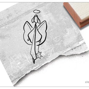 Stempel Weihnachtsstempel Engel - Motivstempel zu Weihnachten, für Karten u. Geschenkanhänger, Basteln, Weihnachtsdeko, Tischdeko, Geschenk