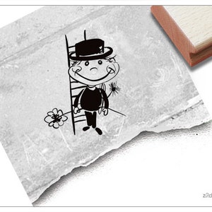 Stempel Schornsteinfeger - Silvester Stempel, Neujahr, Glücksbringer, Tischdeko, Kinderstempel zum Basteln, Geschenk für Kinder, Scrapbook