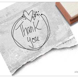Stempel THANK YOU in Handschrift - Textstempel für Karten, Briefe, Etiketten, Geschenkanhänger, Danksagung, Geschenk, Basteln, Deko