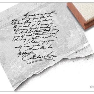 Stempel Textstempel Vintage Écriture V, mit alter Handschrift - Schriftstempel für Scrapbook und Artjournal, Kunst, Deko, Shabby chic style
