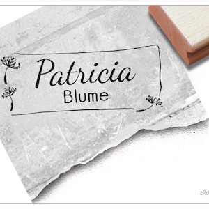 Timbro con nome individuale Tarassaco - timbro personalizzato con nome, timbro in legno o timbro automatico, regalo per bambini, compleanno