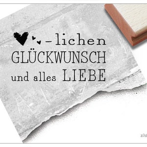 Stempel Textstempel - Herzlichen Glückwunsch und alles Liebe