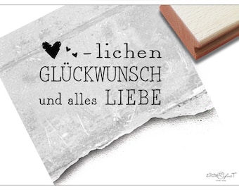 Stempel Textstempel - Herzlichen Glückwunsch und alles Liebe