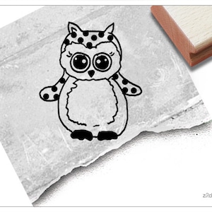 Stempel Tierstempel Schnee-Eule - Waldtier, Kinderstempel für Kita, Kinderzimmer, Schule, Einschulung, Basteln und Deko, Geschenk für Kinder